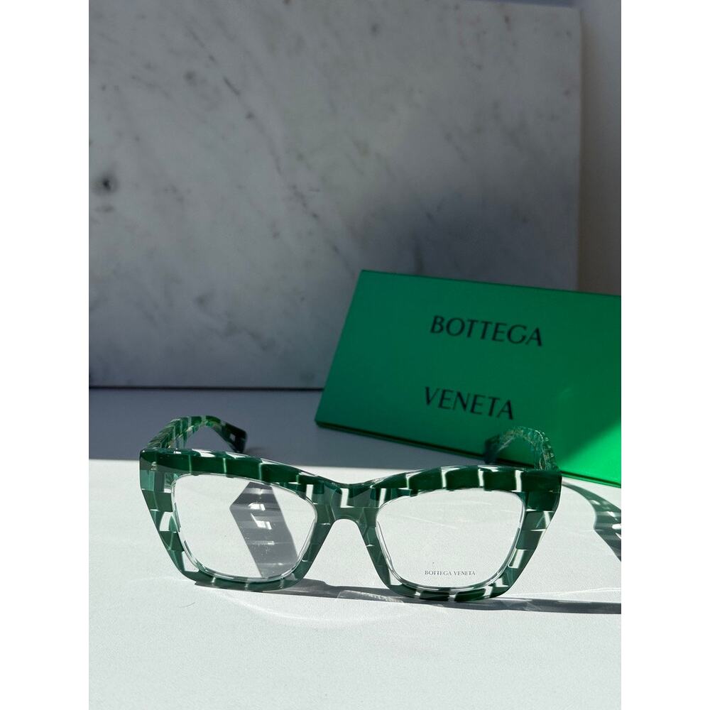 NEW Bottega Veneta BV1215S Braided Green Cat Eye Frames - Picture 4 of 6